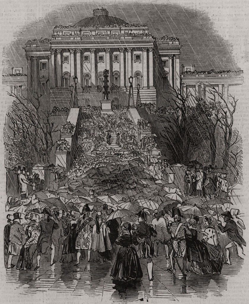 Inauguration of President Polk - approach to the Capitol. Washington DC 1845